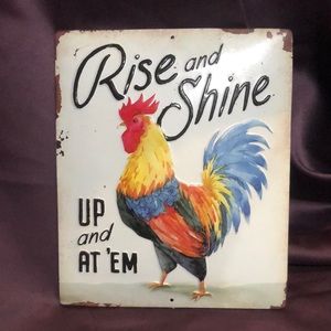 Rooster tin sign 12 x 10